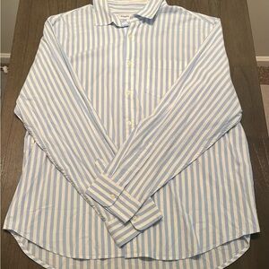 Old Navy Light Blue and White Striped Shirt Slim Fit